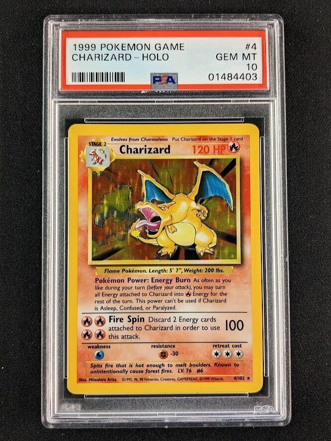 Pokémon 1999 Base Set CHARIZARD Holo Rare English #4102 PSA 10 GEM MINT