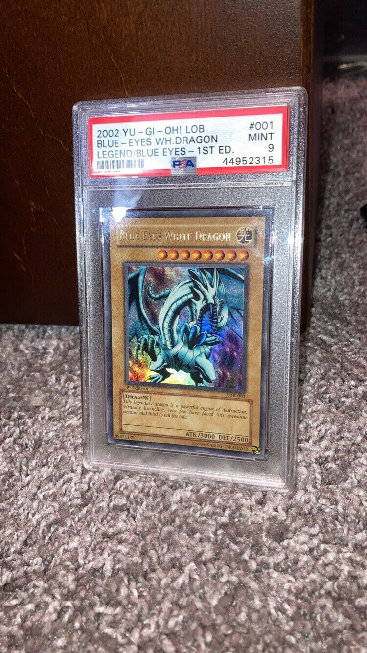 Yu-Gi-Oh! Blue Eyes White Dragon LOB-001 1st Edition PSA 9